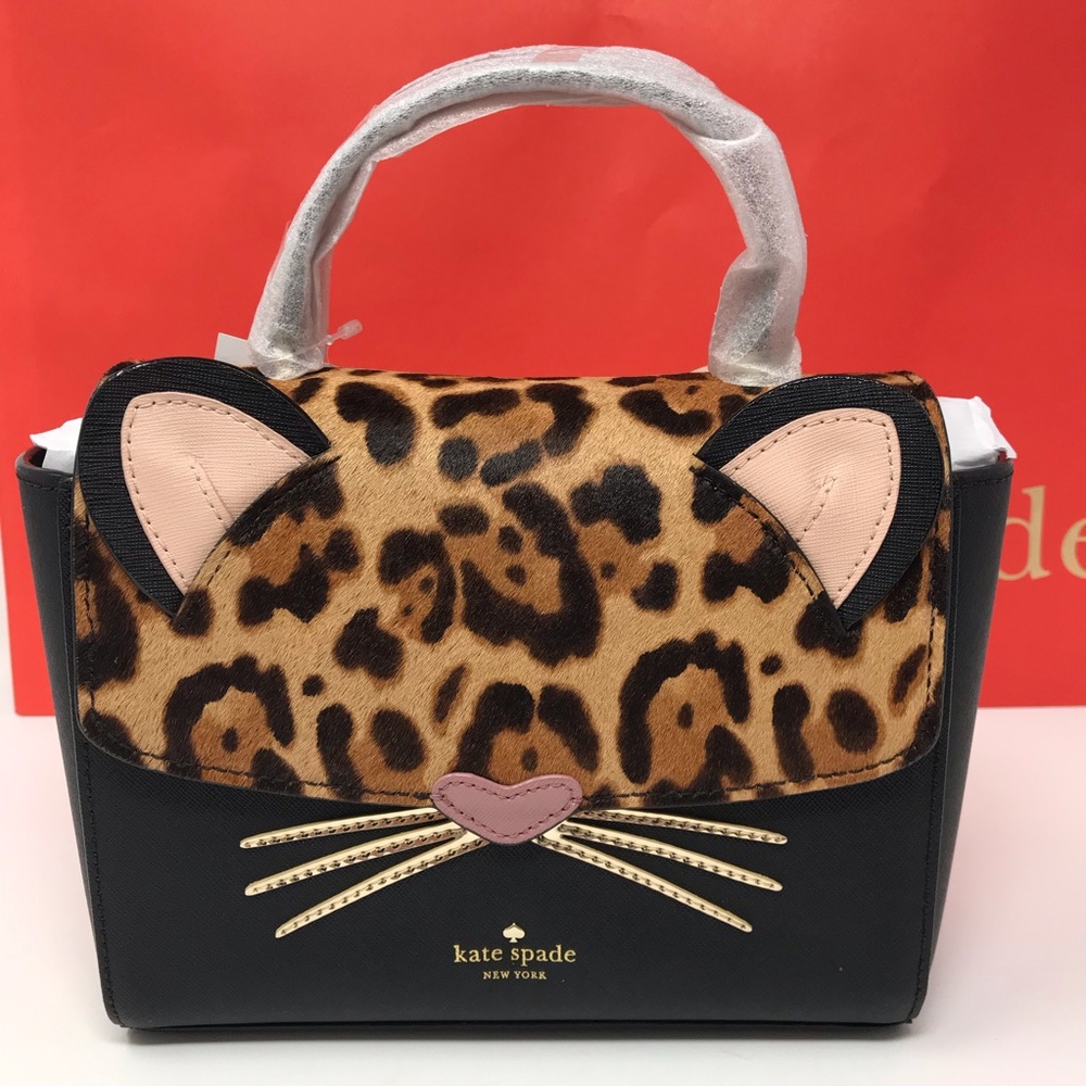 Kate spade leopard Kerrie Run wild black crossbody - Picture 1 of 7